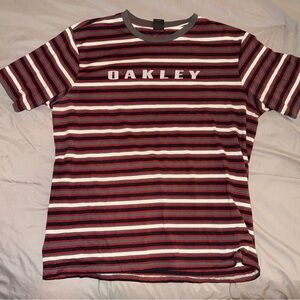 Oakley Red and Black Striped Tee